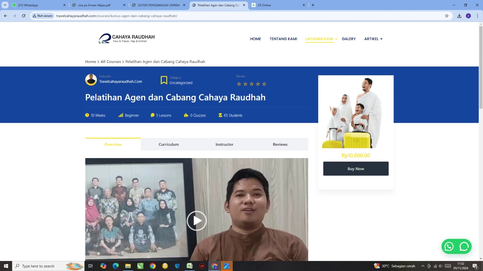 Pelatihan agen cahaya raudhah