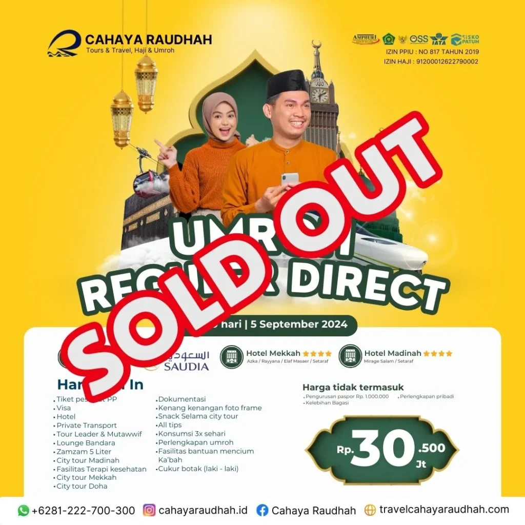 Paket Umroh Sold Out Cahaya Raudhah 5 September 2024