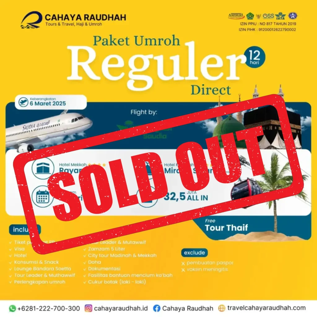 Paket Umroh 6 Maret Sold Out Cahaya Raudhah | Travel Umroh