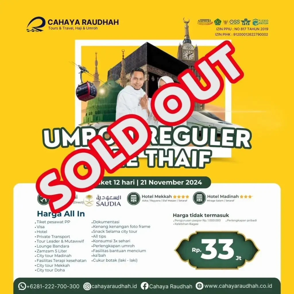 Paket Umroh Sold Out Cahaya Raudhah