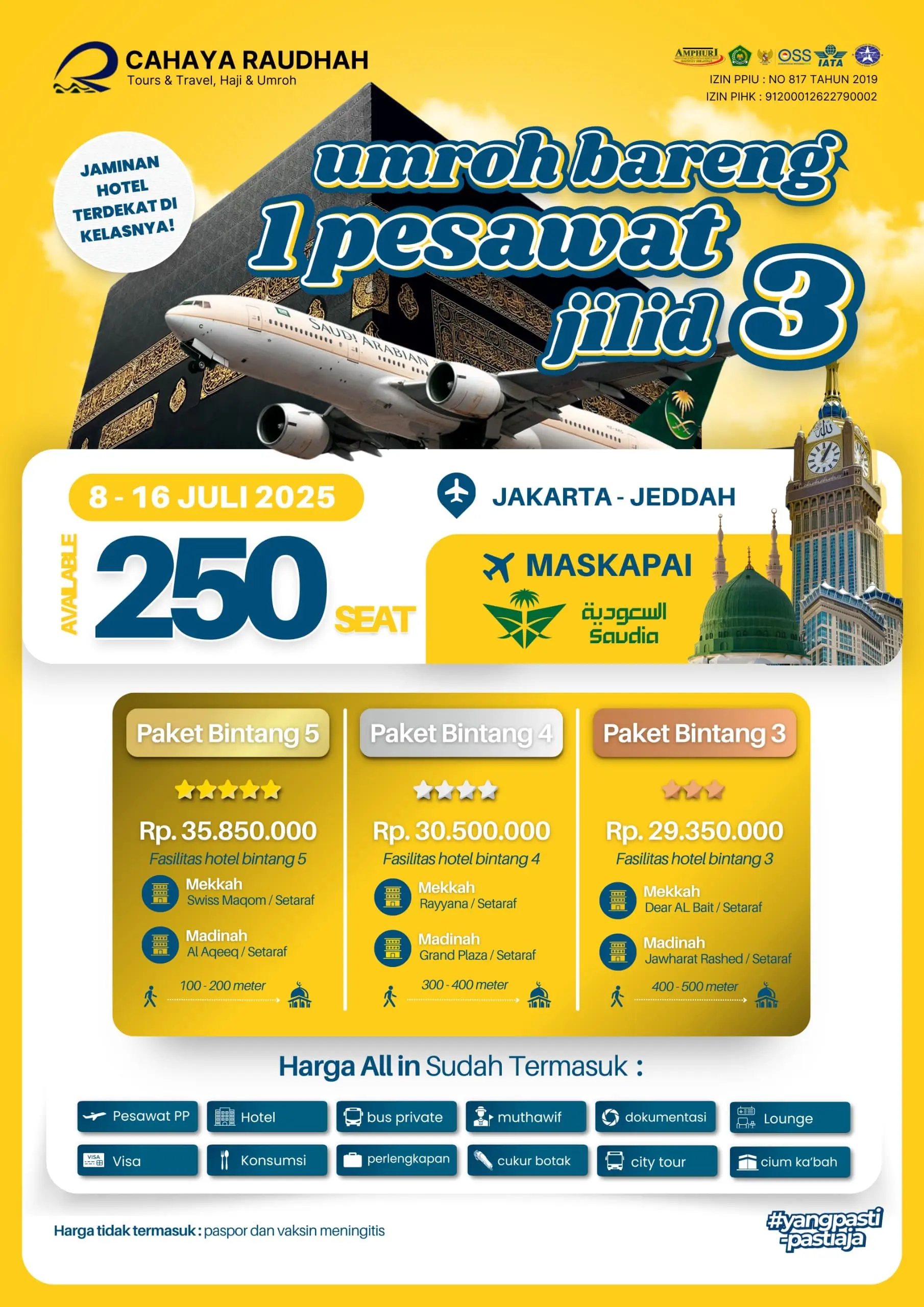 Umroh 1 Pesawat Cahaya Raudhah Travel Umroh