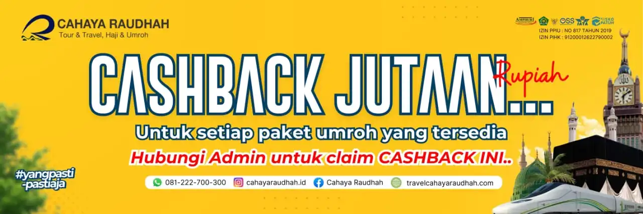 Banner Cashback Umroh Cahaya Raudhah Tour and Travel