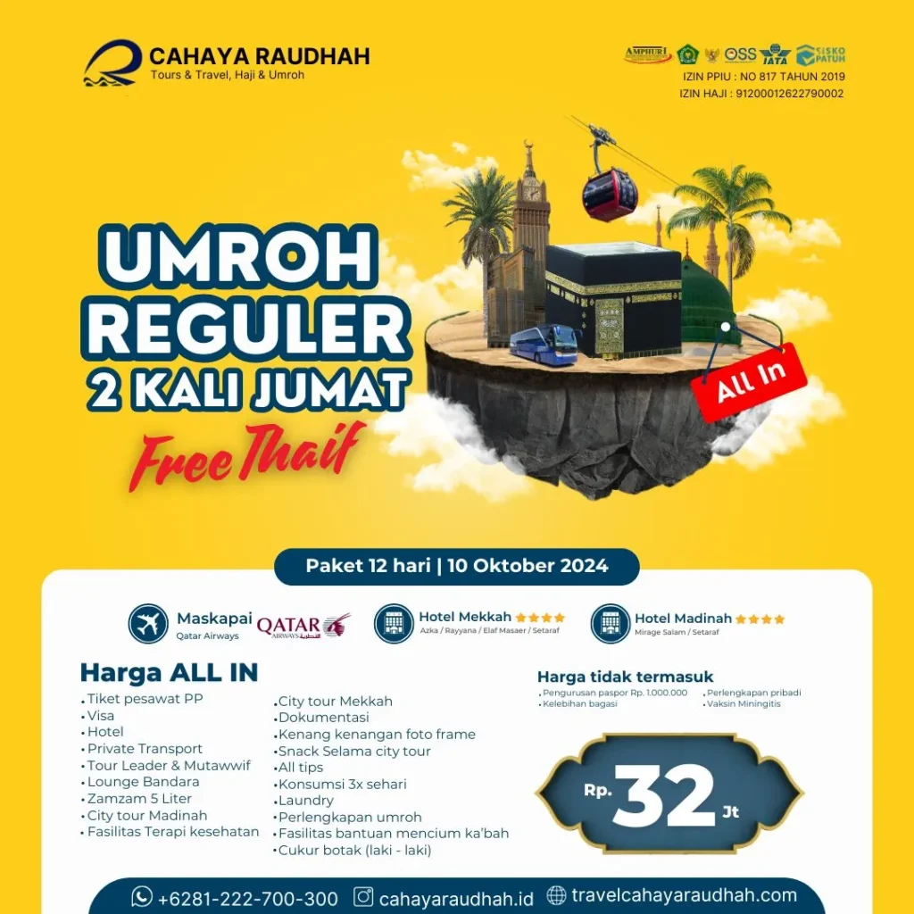 Paket Umroh 10 Oktober Travel Umroh Cahaya Raudhah