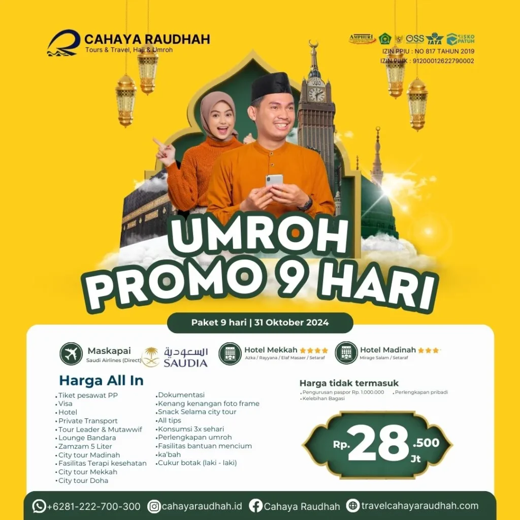 Paket Umroh 31 Oktober Travel Umroh Cahaya Raudhah