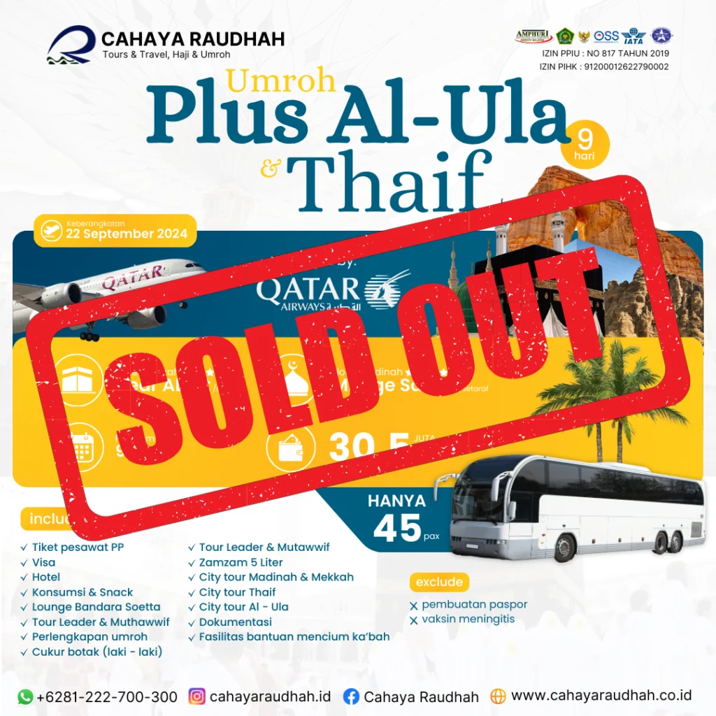 Paket Umroh Sold Out Cahaya Raudhah 21 September2024