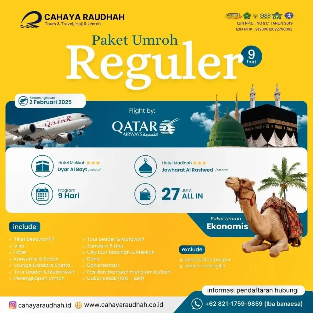 Paket B to B / B2B Travel Umroh | Cahaya Raudhah Tour and Travel