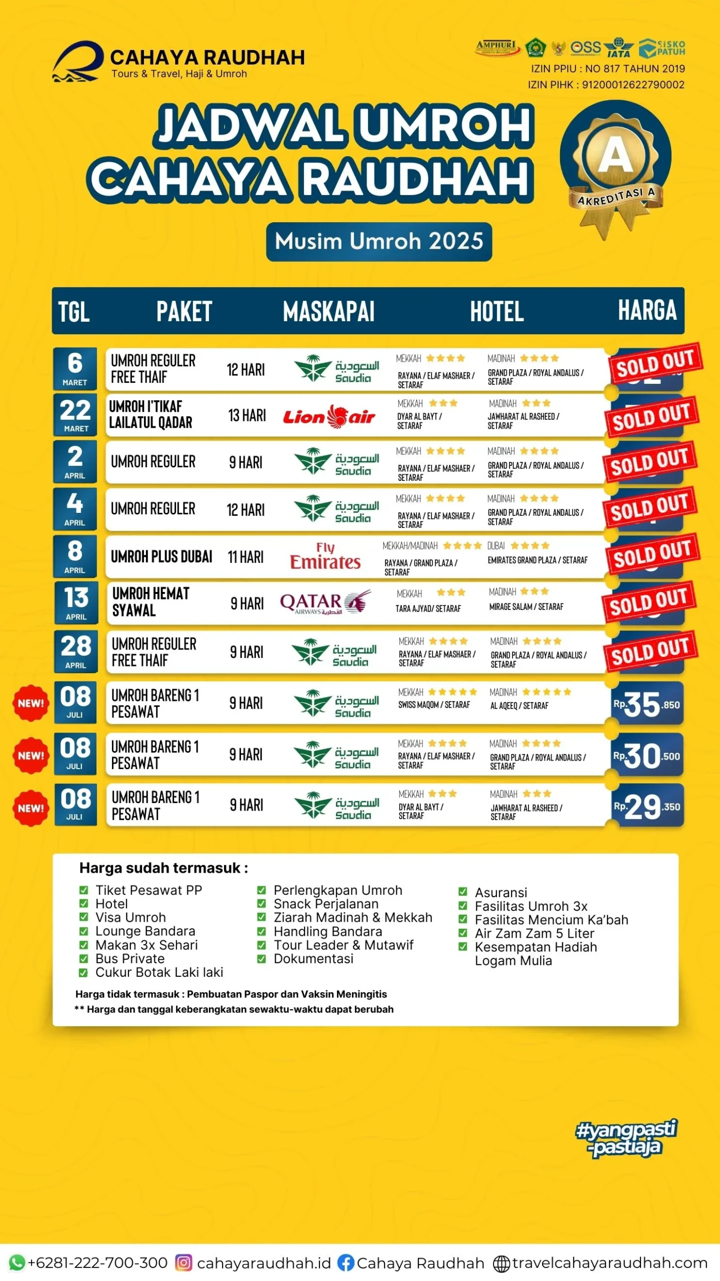 Update Seat Cahaya Raudhah