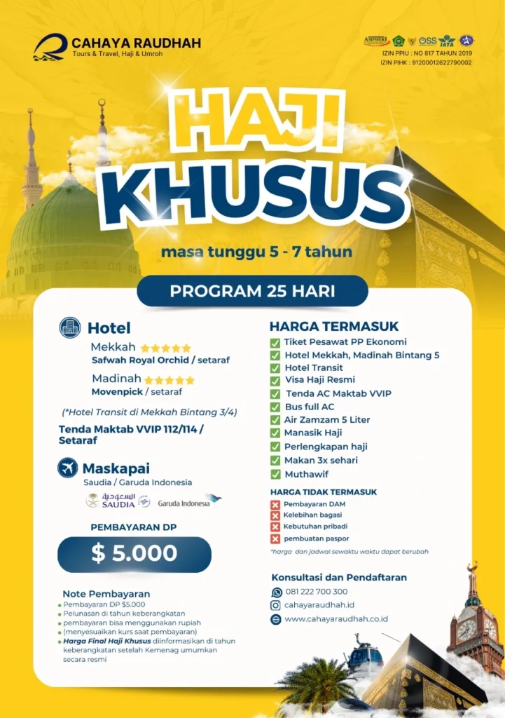 Paket haji Plus Cahaya Raudhah Travel Umroh dan haji