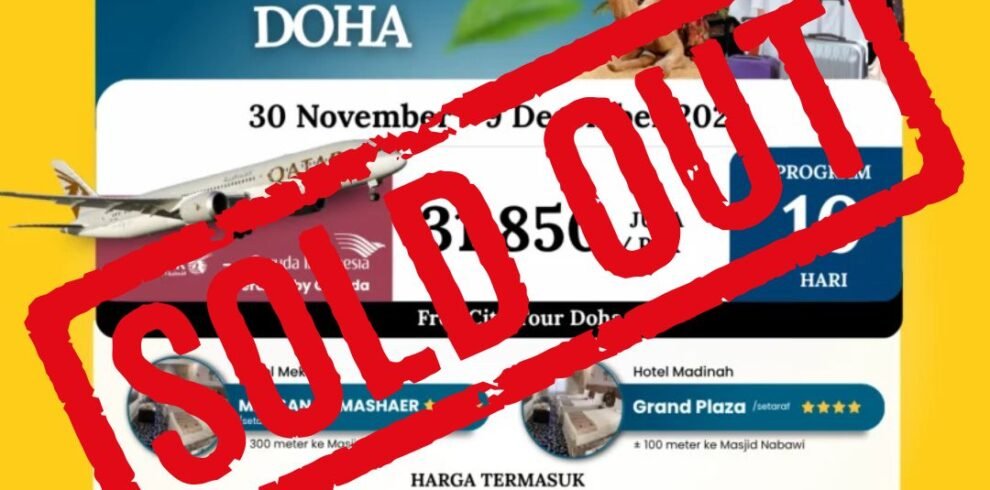 Paket Umroh 30 November 2025 Plus Qatar Cahaya Raudhah Soldout