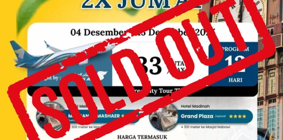 Paket Umroh 4 Desember 2025 Cahaya raudhah soldout