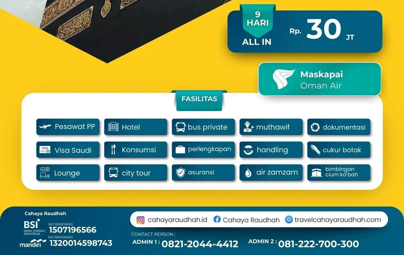 gambaran itinerary umroh 9 hari cahaya raudhah | Travel Umroh | Trevel haji 