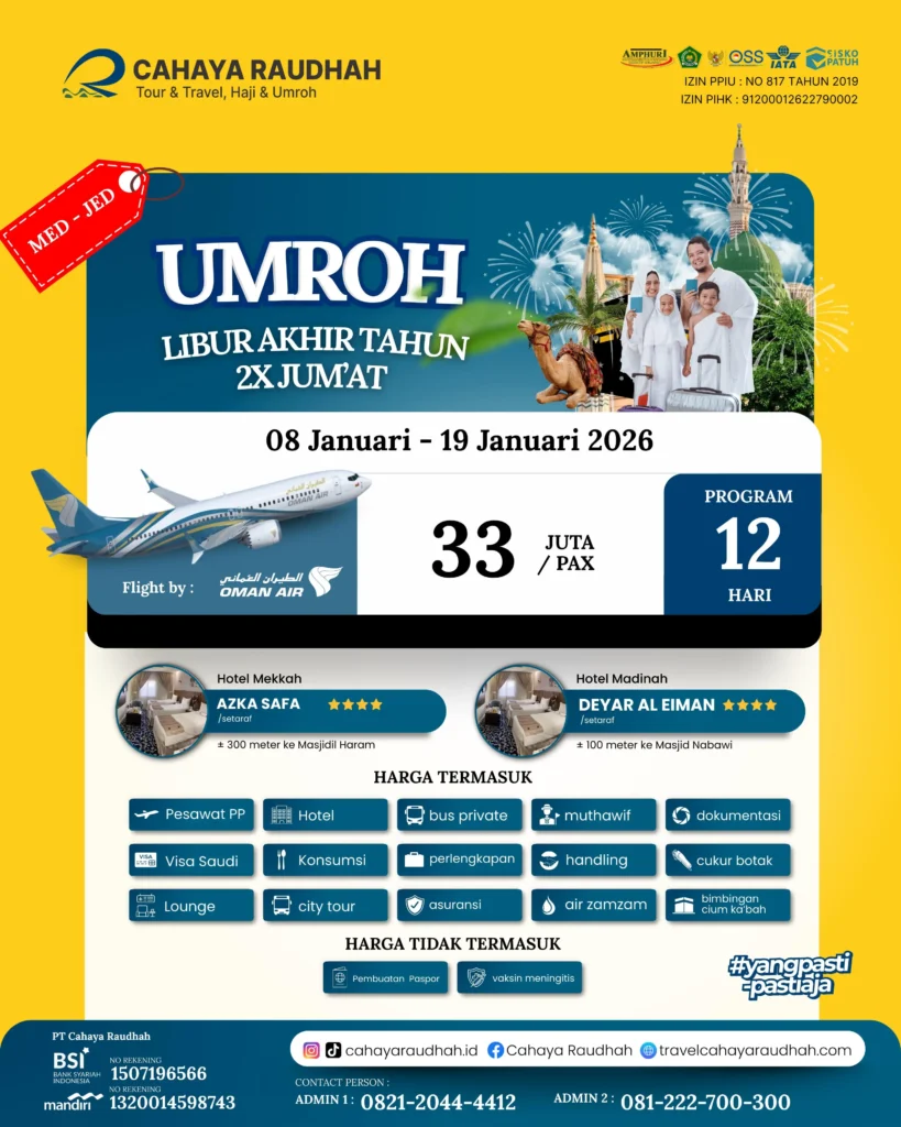 Paket Umroh 8 Januari 2025 | Cahaya Raudhah