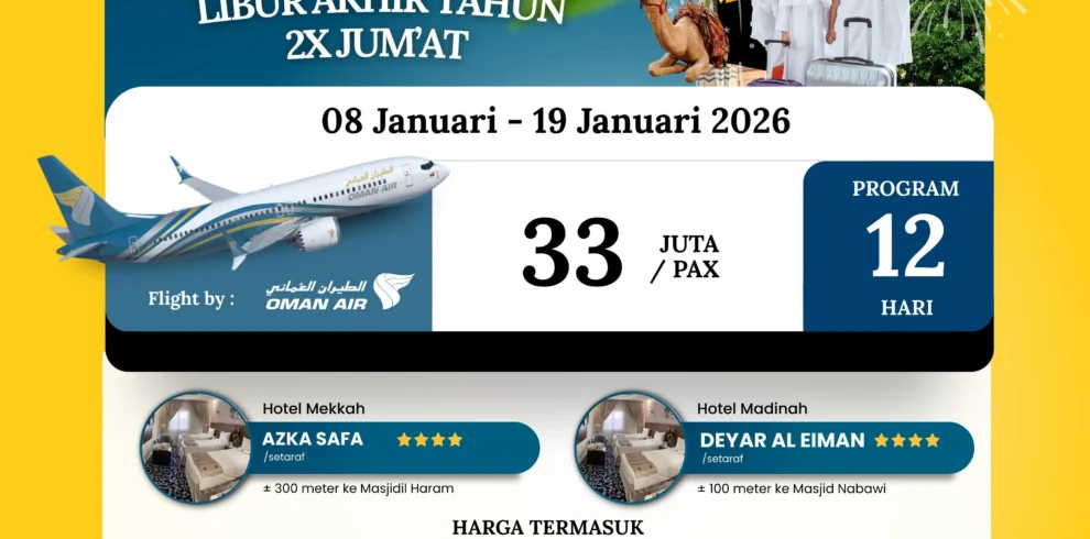 Paket Umroh 8 Januari 2025 | Cahaya Raudhah