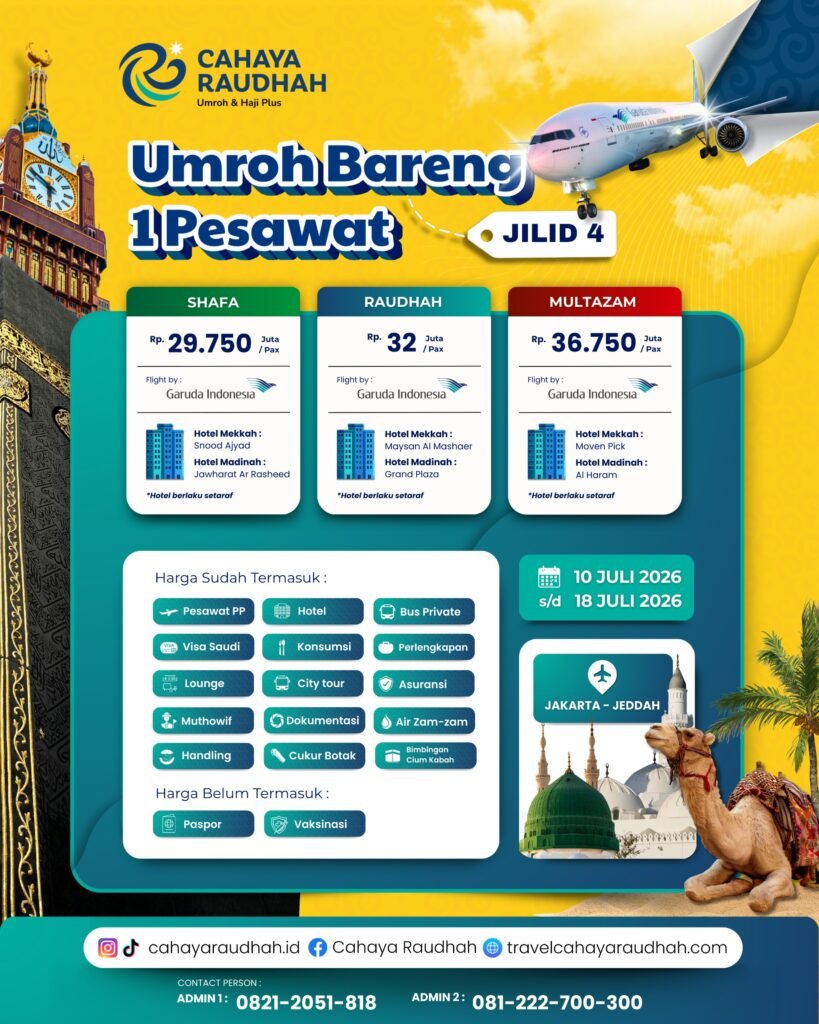 Umroh Shafa 1 Pesawat 10 Juli 2026 Bintang 3