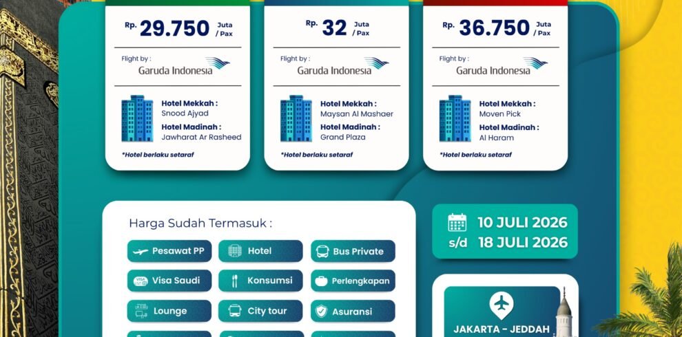Umroh Shafa 1 Pesawat 10 Juli 2026 Bintang 3