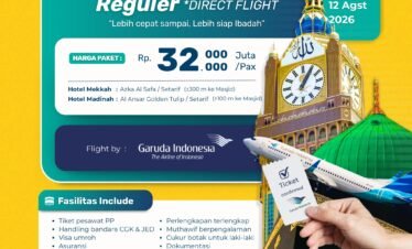 Umroh Raudhah Reguler 04 Agustus 2026 9 Hari (Direct Flight)