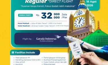 Umroh Raudhah Reguler 10 Agustus 2026 9 Hari (Direct Flight)