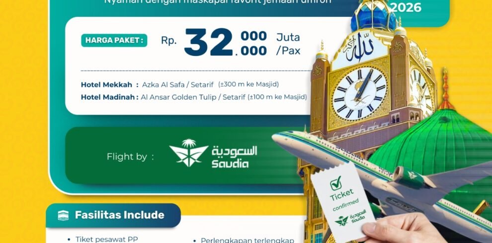 Umroh Raudhah Reguler 15 September 2026 9 Hari (Direct Flight)