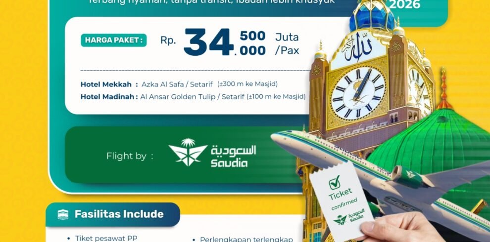 Umroh Raudhah Reguler 24 September 2026 12 Hari (Plus Thaif)